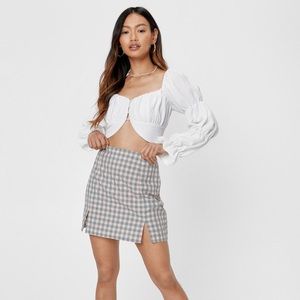 NTW! NASTY GAL Mini Skirt | Side Mini Slits - Pink/Green | Size 4